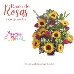 Ramo de Rosas con Girasoles