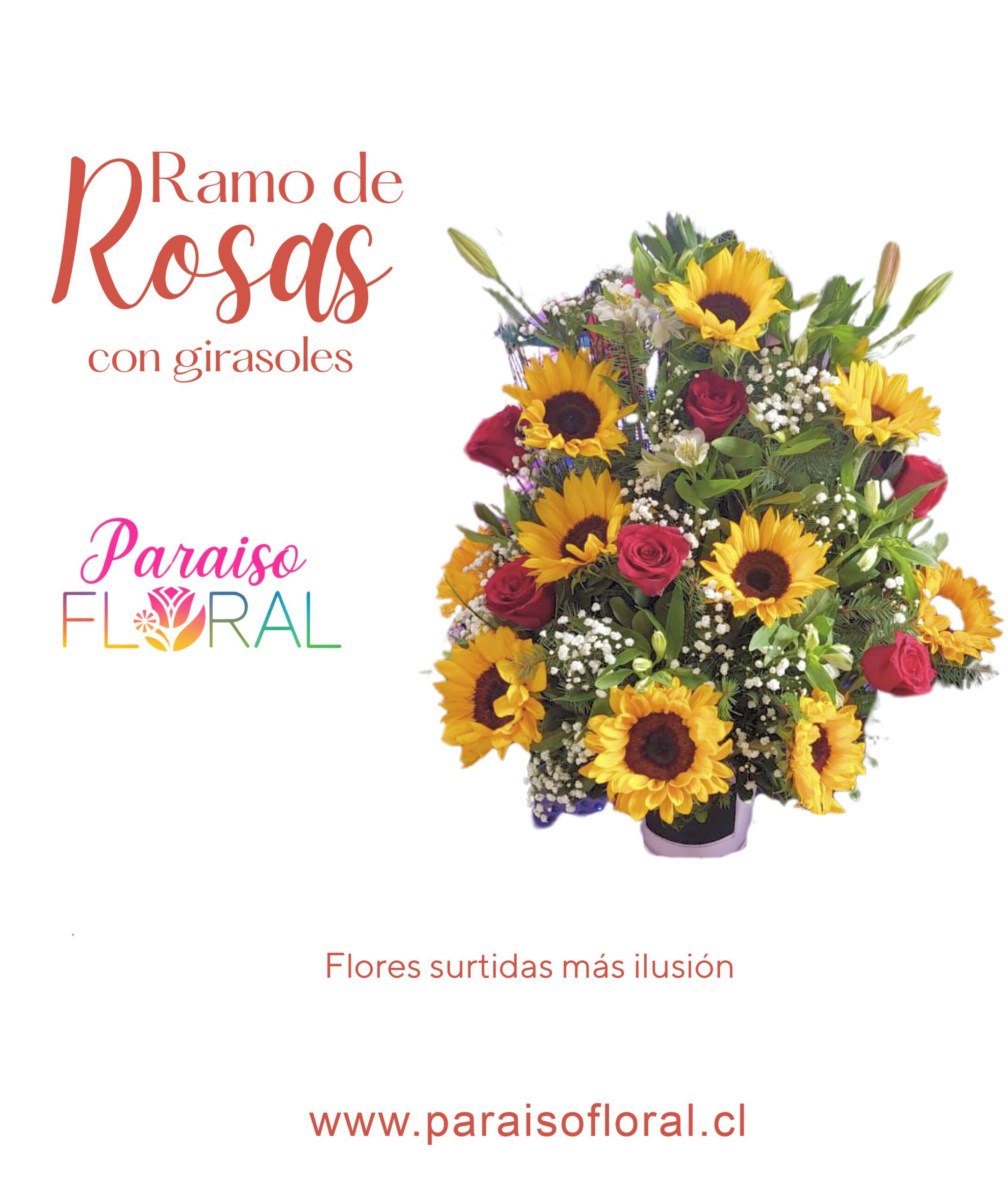 Ramo de Rosas con Girasoles