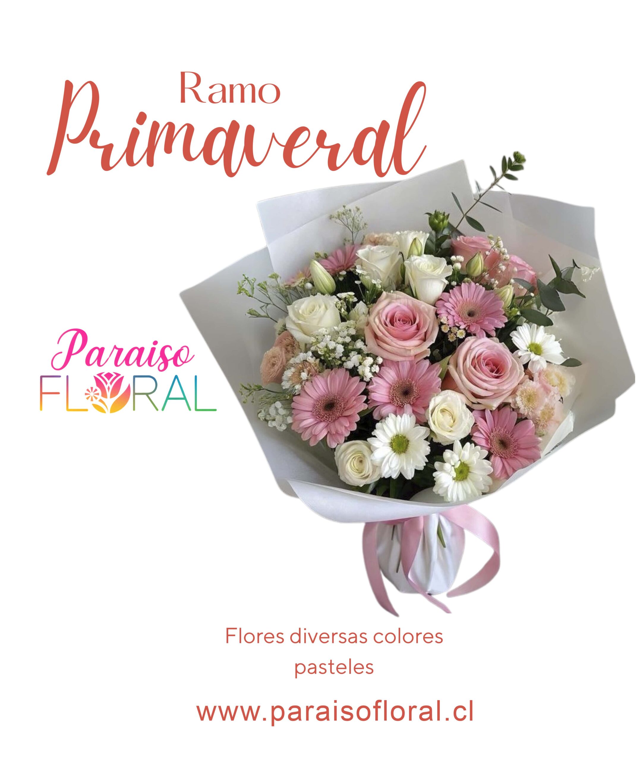 Ramo Primaveral (Flores diversas colores pasteles)