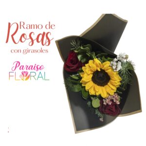 Ramo de Rosas con Girasol