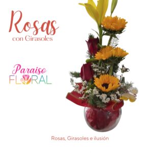 Rosas con Girasoles