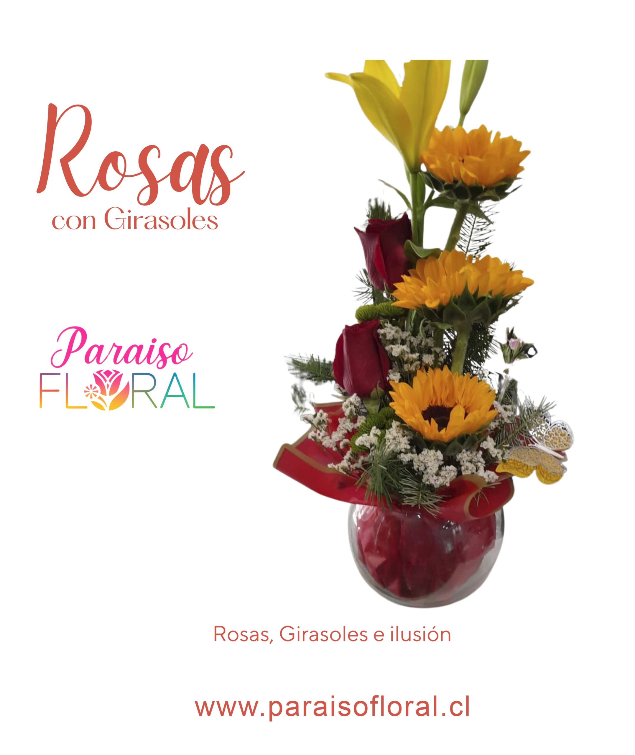 Rosas con Girasoles