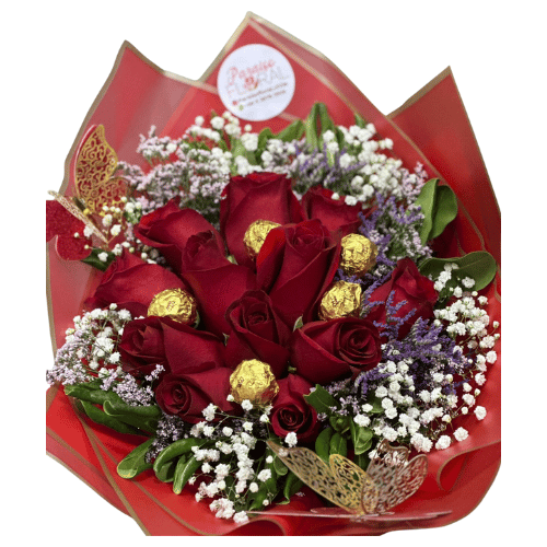 Ramo de Rosas y Bombones