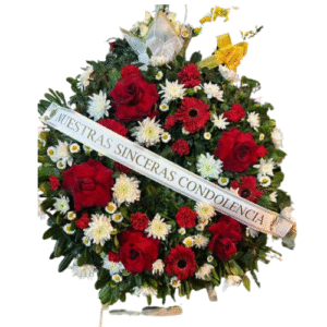 Corona de Condolencias de Rosas Rojas