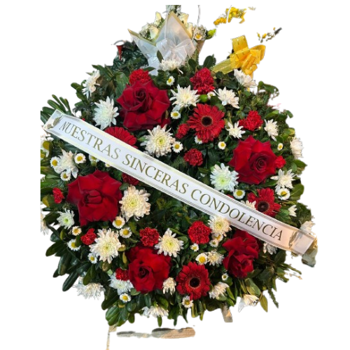 Corona de Condolencias de Rosas Rojas