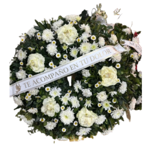 Corona de Condolencias Flores Blancas