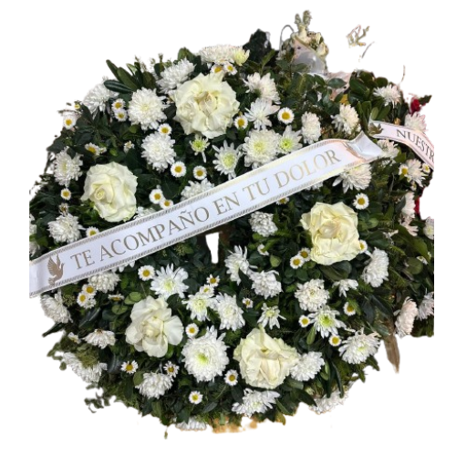 Corona de Condolencias Flores Blancas