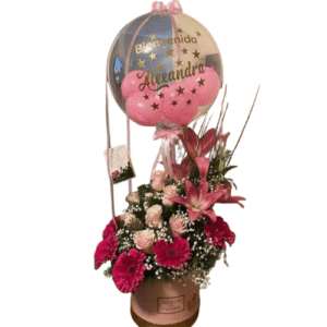 Box de Bienvenida con Rosas, Lirios y Gerberas