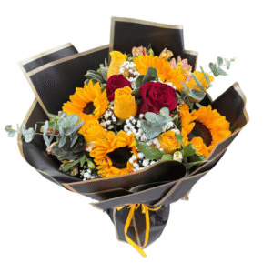Elegante Ramo de Girasoles y Rosas