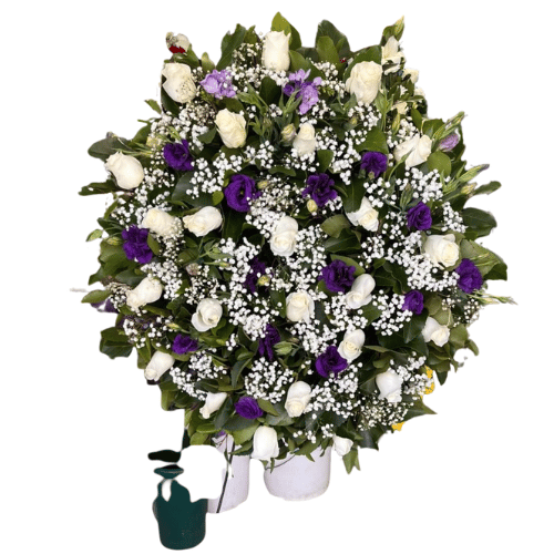 Corona de Condolencia Con Tonos Violetas