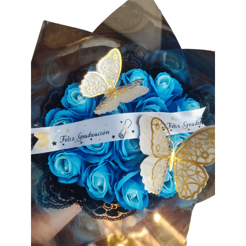 Ramo de Rosas Azules Preservadas (graduación)