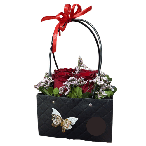 Cartera Negra de Rosas